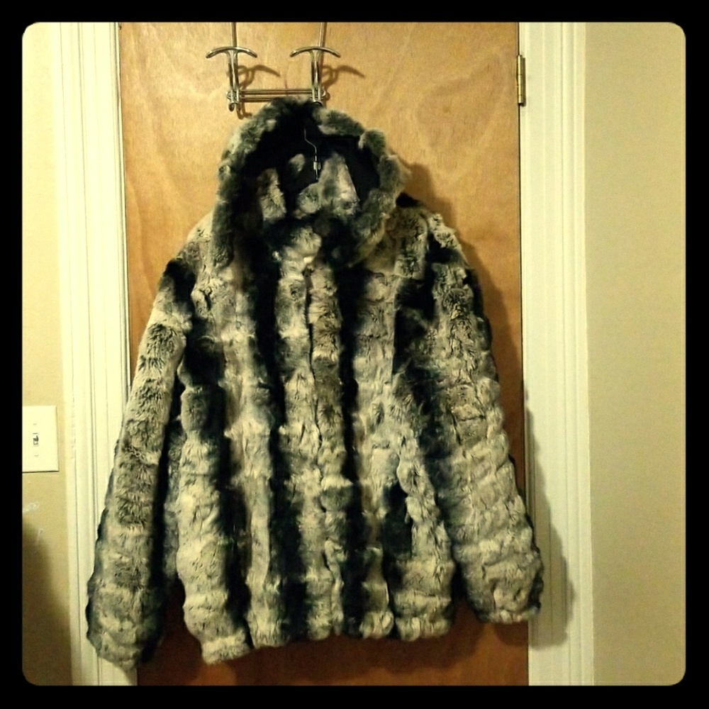 Chinchilla hooded jacket